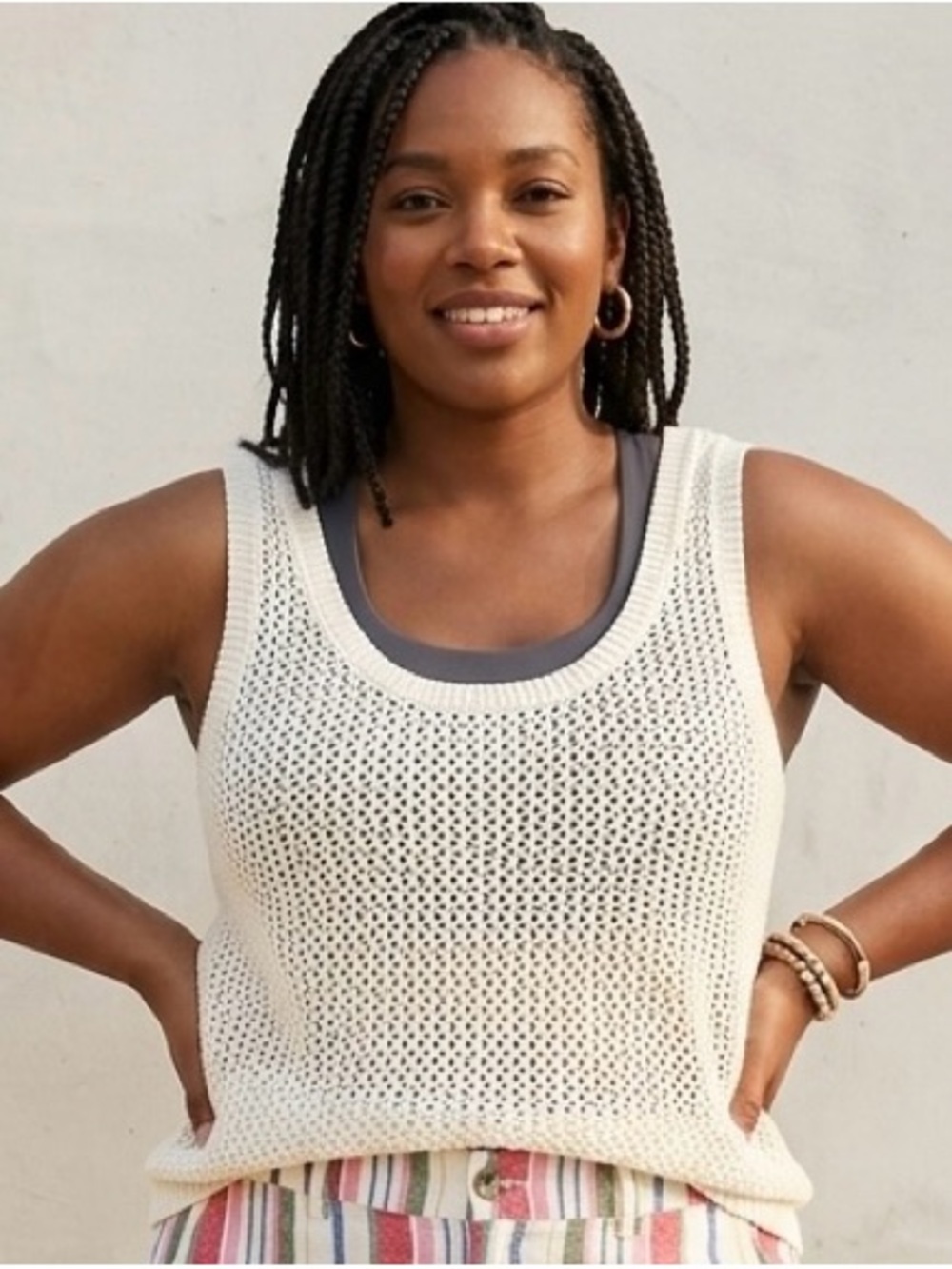 Sanctuary L Open-Knit Tank